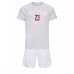 Camiseta Dinamarca Pierre-Emile Hojbjerg #23 Segunda Equipación Replica Mundial 2022 para niños mangas cortas (+ Pantalones cortos)